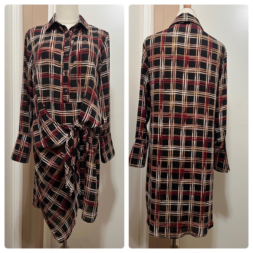 Emma and Michele Shirt Dress Size S Long Sleeve Lightweight Semi Sheer NWT